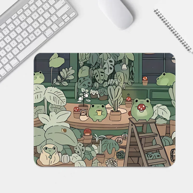 Cute frog green mousepad, Big Game mousepad Multi-size keyboard table mat, 35.43x15.74 inches, 2mm non-slip rubber base mousepad 5
