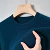 High Quality Woolen Sweater Men's 100% Pure Wool Thickened Warm Semi-turtleneck Round Neck Winter Knit Base Pullover Men's Top 4