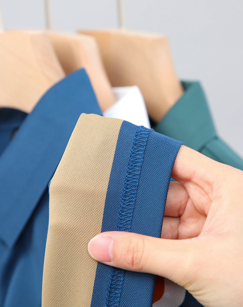 Luxury high-end ice silk breathable short-sleeved POLO shirt Men's 2023 summer fashion contrast stripe lapel T-shirt casual men 25 S839bbc54fdf44b598a9cbcc40f17bab7m