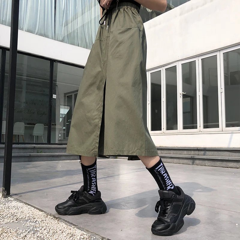High Waist Loose Long Skirt Shorts Women Summer Autumn Korean Ulzzang Skirt Shorts Womens Spring Plus Size High Street Shorts