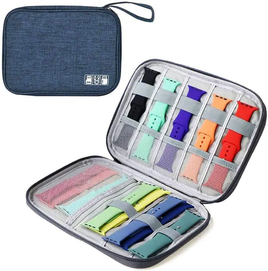Portable Multifunction Watch Organizer Case Travel Apple Watch Strap Band Box Nylon Storage Bag Watchband Holder Bags Pouch