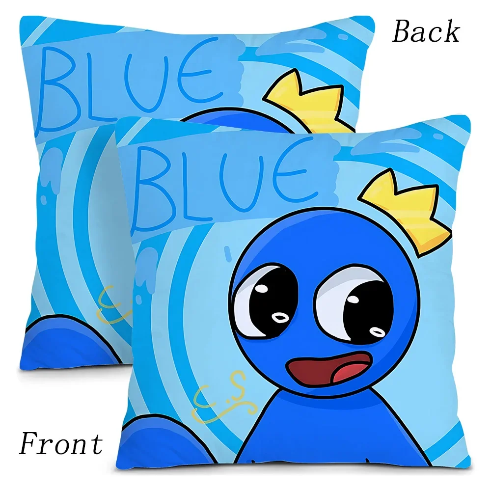 Funny Pillow Covers Cartoon Game R-Rainbow Friends Sofa Decorative Home Double-sided Printing Short Plush Cute Cushion Cover