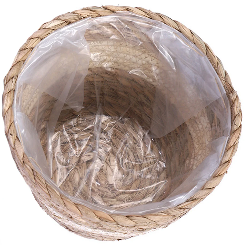 

Straw Woven Basket Waste Paper Bin Seagrass Basket Planter Basket Flower Pots Woven Storage Basket Sundries Container