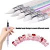 5Pcs Nail Art Silicone Dotting Pen Carving Painting Embossing Pen UV Gel Polish Dual-Head Mirror Powder Sculpture Manicure Tools 1