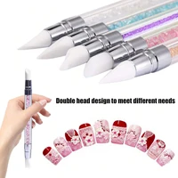 5Pcs Nail Art Silicone Dotting Pen Carving Painting Embossing Pen UV Gel Polish Dual-Head Mirror Powder Sculpture Manicure Tools 1