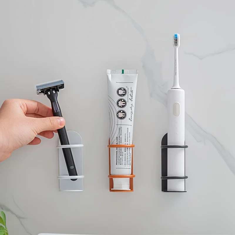 Toothbrush Holder Wall-Mounted Electric Punch-free Razor Storage Shelf Bathroom Accessories