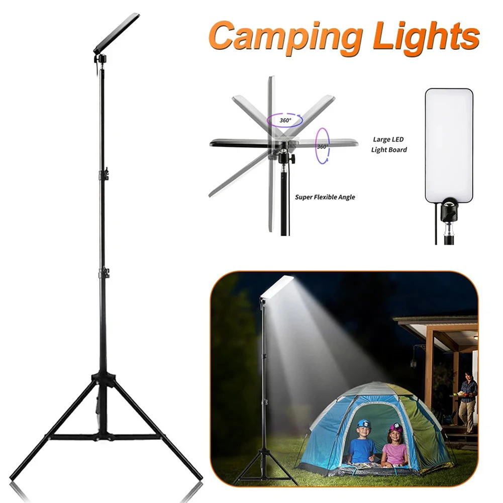 Portable Camping Light,LED Work Lights with Stand,Telescoping Tripod  Outdoor Light & Camp Light,Powered by USB DC 5V,Camping Hook Includes