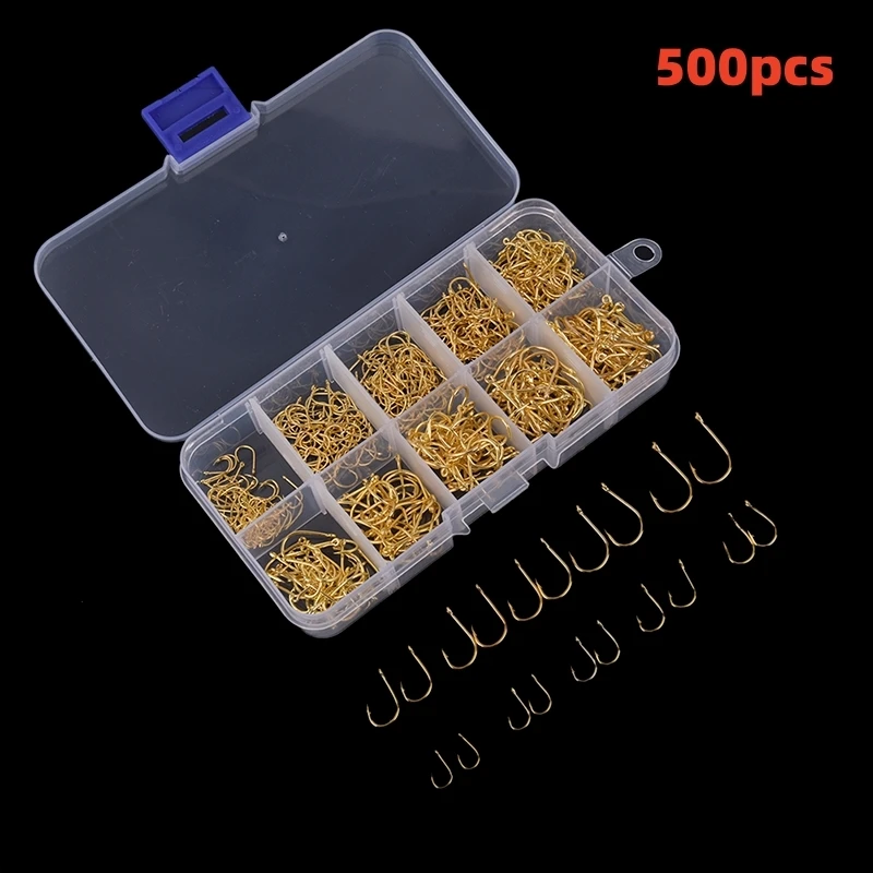 

500 шт./комплект, рыболовные крючки #3 ~ #12