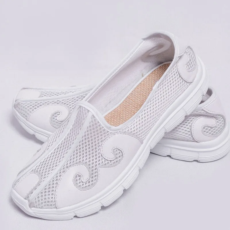 

Летняя обувь для боевых искусств для мужчин и женщин, сетчатая дышащая обувь Tai Chi, унисекс, дизайнерская обувь кунг-фу, китайская Боевая искусственная кожа