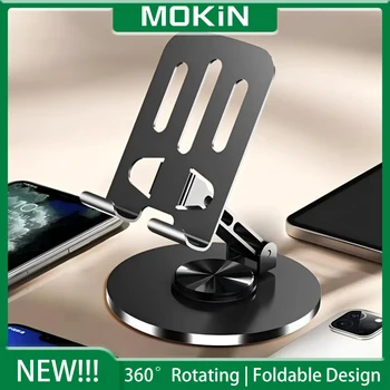 MOKiN Desk Mobile Phone Holder Stand Phone Holder Tablet Holder Adjustable Folding Lazy Desktop Live iPhone iPad Mac Stand Mount