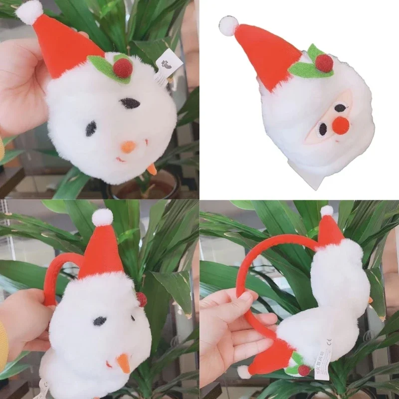 

Christmas Santa Shape Plush Earmuff Adult Elastic Ear Warmer Winter Cold Winter Presents for Students Teens Skiing