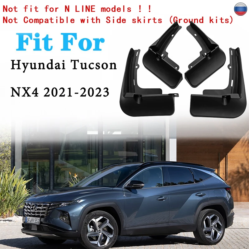 Parafanghi Per Hyundai Tucson NX4 2021-2025 - Paraspruzzi Anteriore/Posteriore, ABS, 4 Pezzi - Foto 5