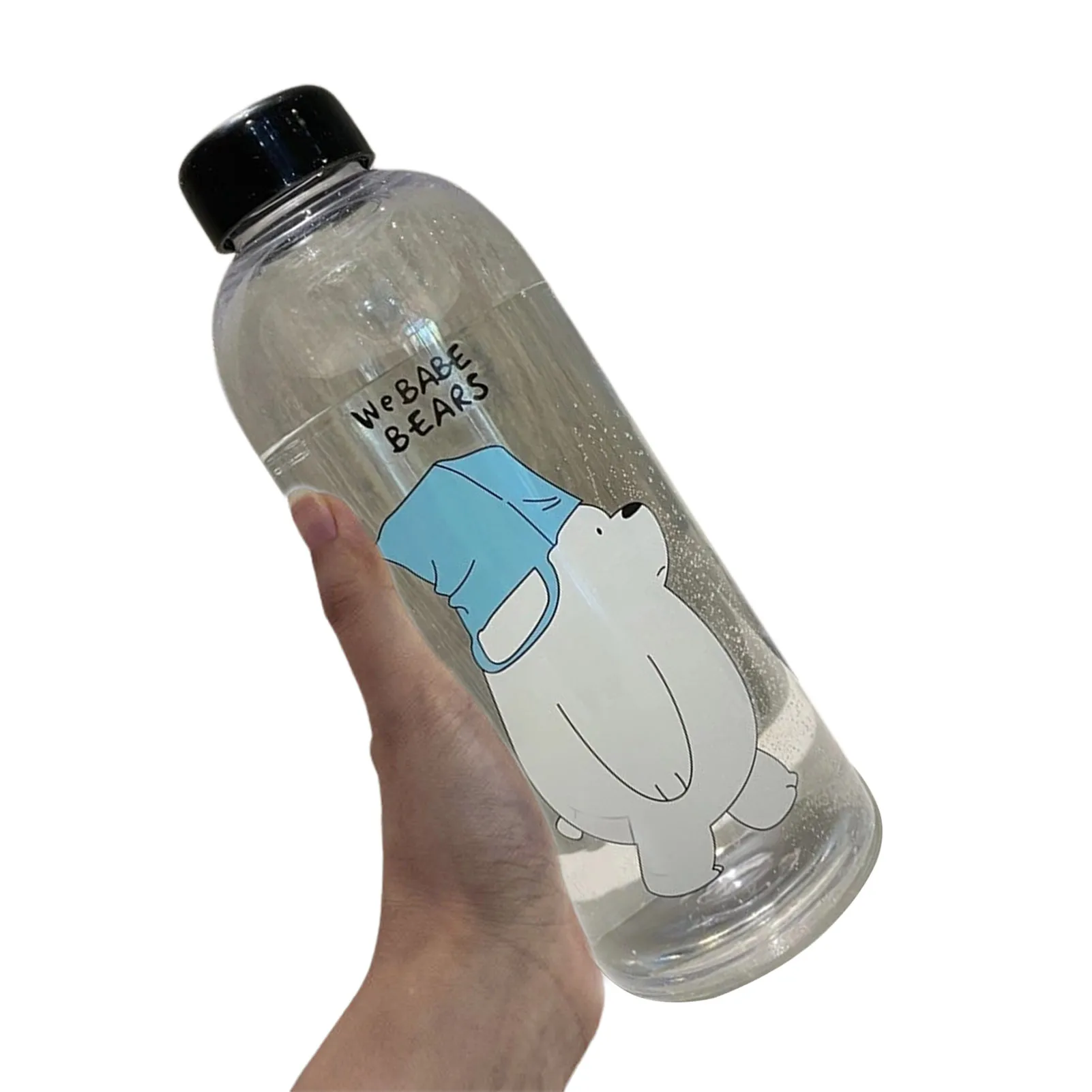 Nette Panda Bär Tasse 1000ml Wasser Flaschen Mit Stroh Transparent Cartoon Wasser Flasche Drink Matt dicht Protein schütteln