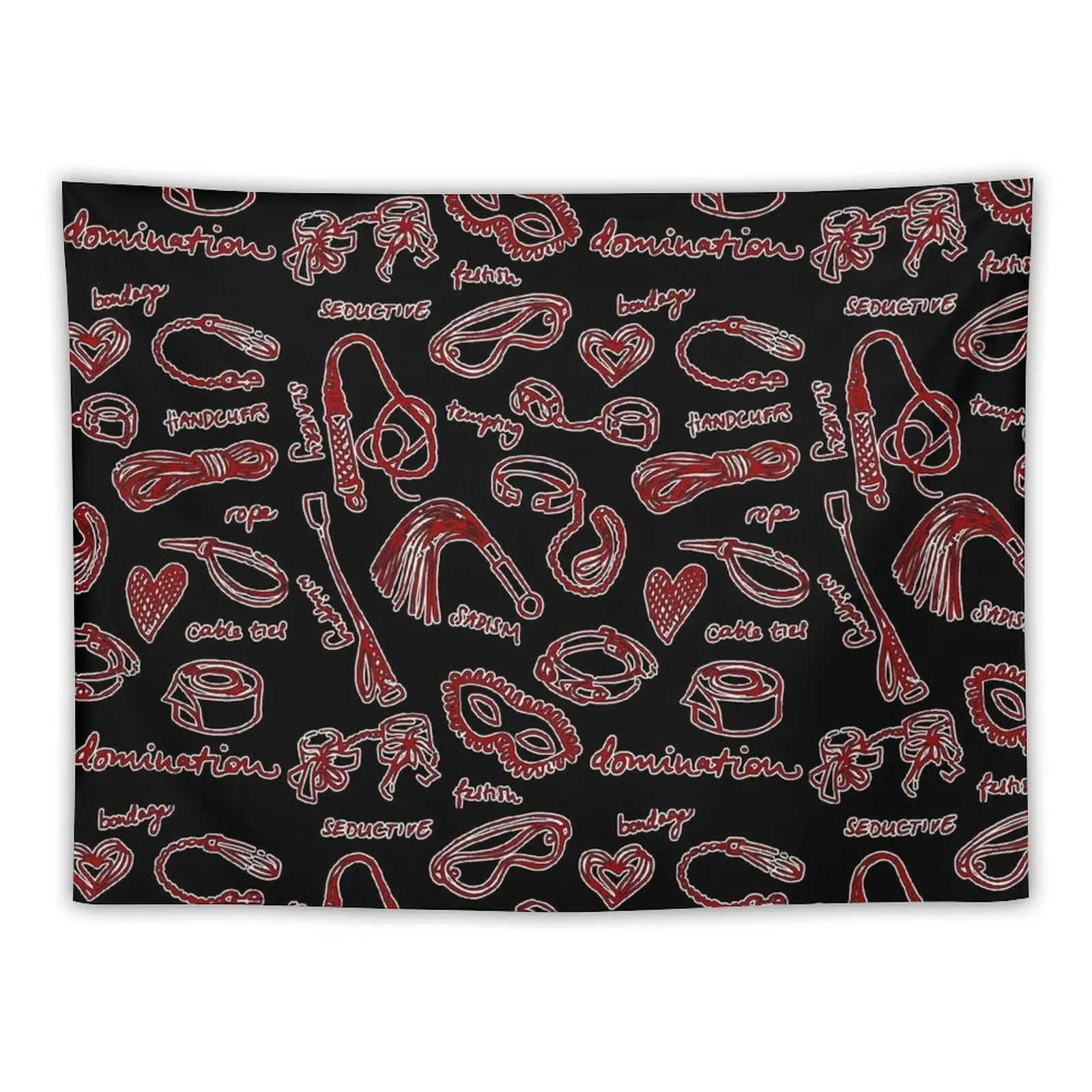 bdsm pattern black Tapestry Decoration For Rooms Aesthetics For Room Wall Art Tapestry