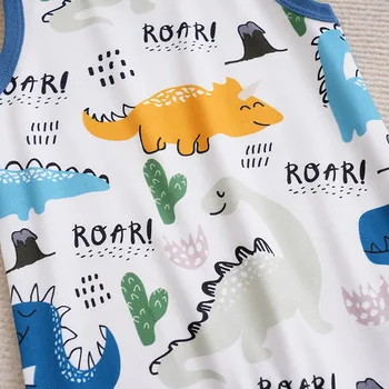 Newborn Clothing Cute Cartoon Animal Print Casual And Comfortable Soft Boy And Girl Summer Round Neck Sleeveless Baby Jumpsuit 6