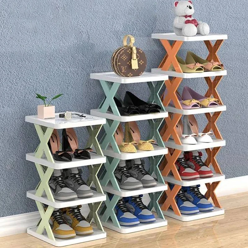 Multi-Layer Shoe Rack Storage Organizer Household Stackable Shoe Cabinet Space Saving Storage Dormitory Shoes Organizers Doorway