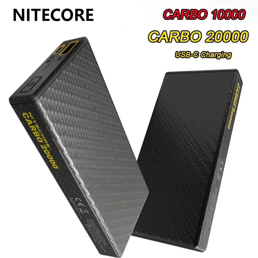 

Внешний аккумулятор NITECORE CARBO 10000 20000 для телефонов, IPX5 Raing, углеродное волокно PD/QC 20 Вт, быстрая зарядка, защита режима низкого тока