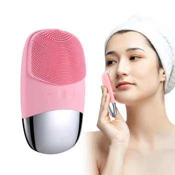 Square Electric Facial Cleansing Brush Silicone Rechargeable Introducer Beauty Device Ultrasonic Face Cleaning Massage Tool 1