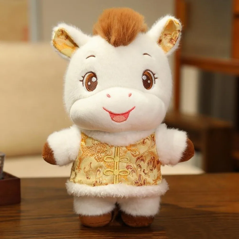 Chinese Costume 2026 Horse Plush Doll Mascot Cute Stuffed Horse Toy Creative Kawaii Zodiac Pony Figurine Birthday Gift