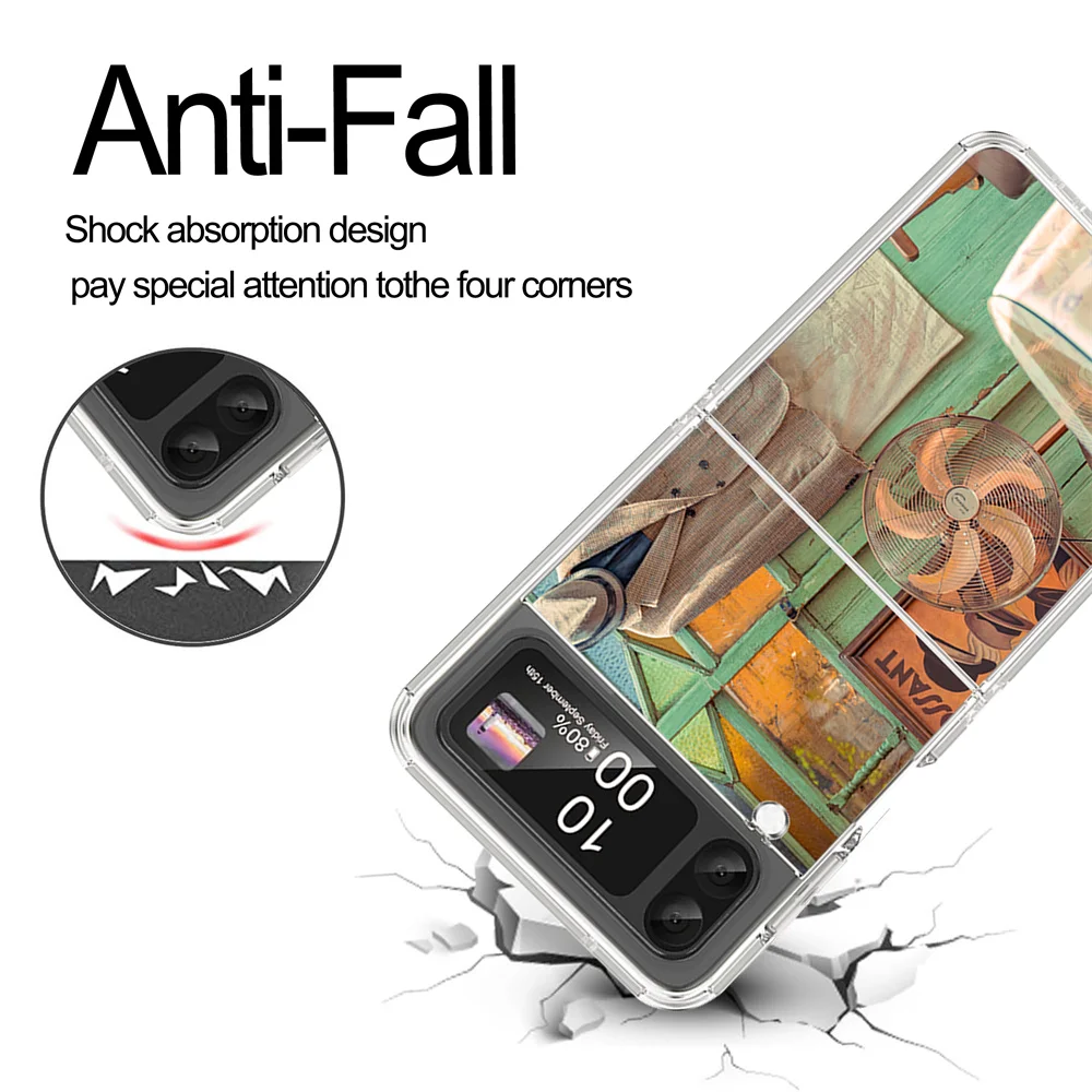 Creative Fashion Crossbody Phone Case with Chain for Samsun Galaxy Z Flip4 Removable Chain Niche Ambience Style