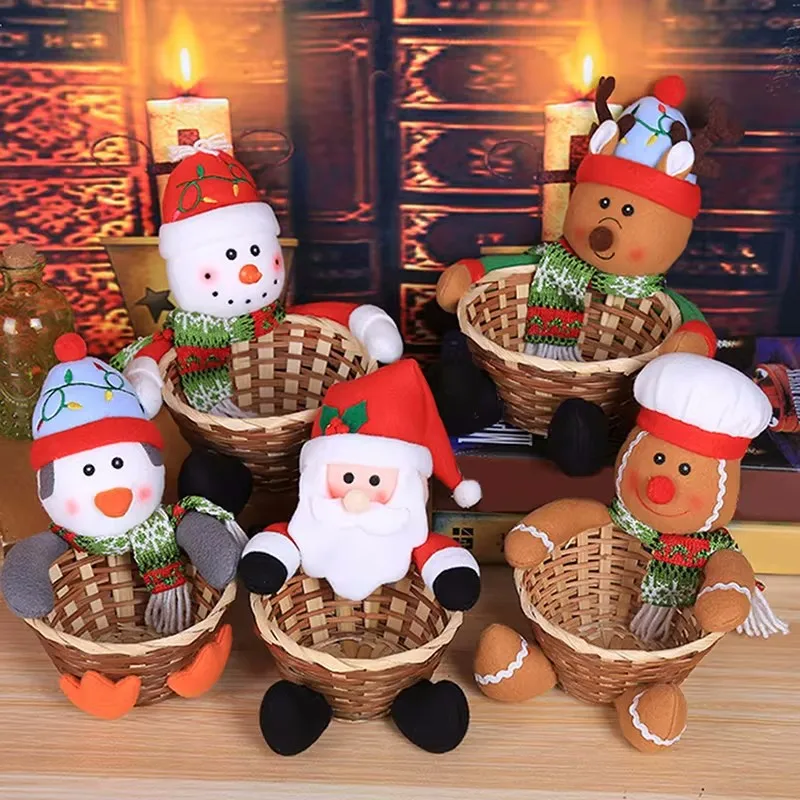Christmas Candy Packaging Merry Christmas Candy Storage Basket Santa Claus Storage Basket Christmas Candy Decoration Xmas Gifts Box