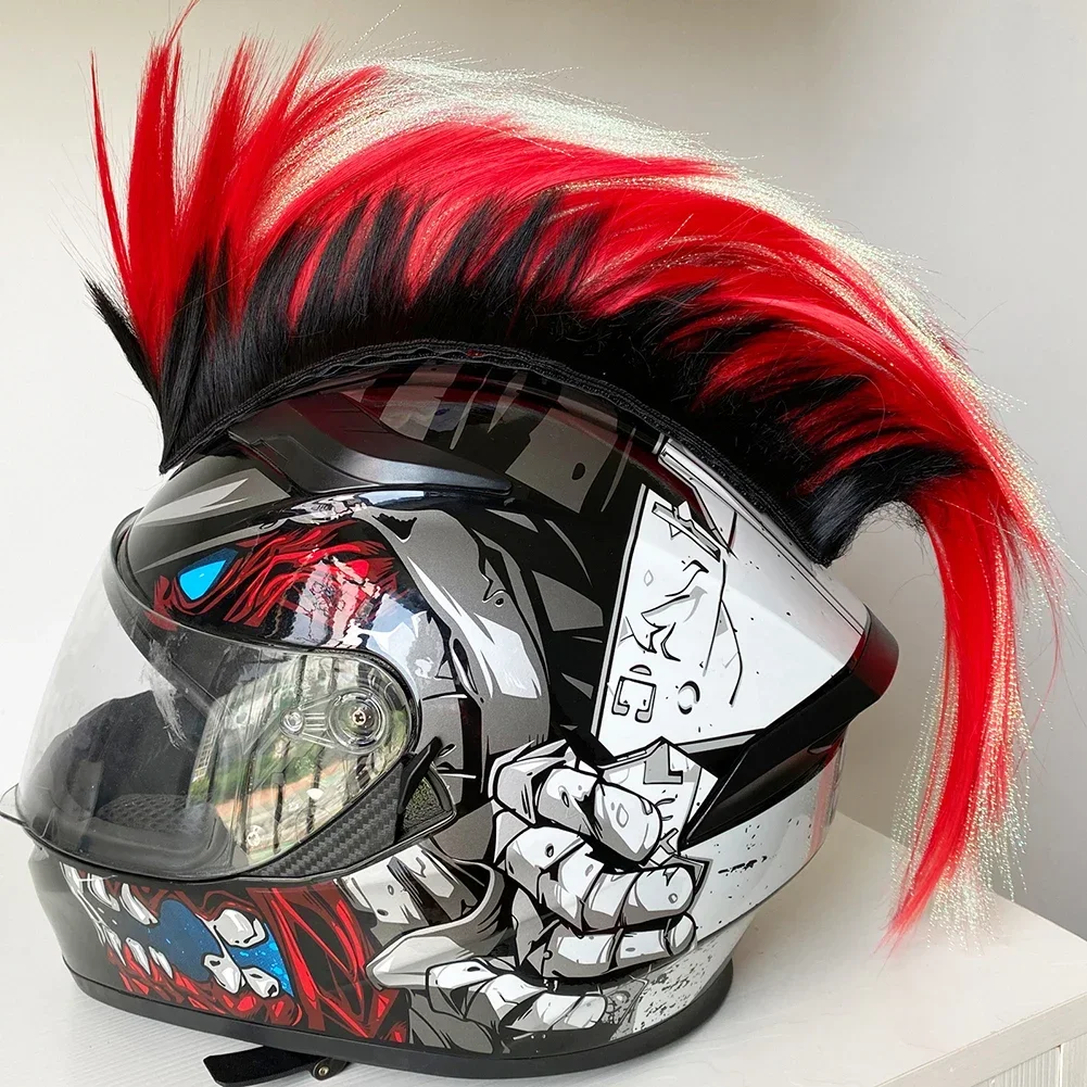 Mohawk шлем парик мотоциклетный шлем раньше гребень Мотокросс на все лицо внедорожный шлем украшение для шлема наклейка для волос