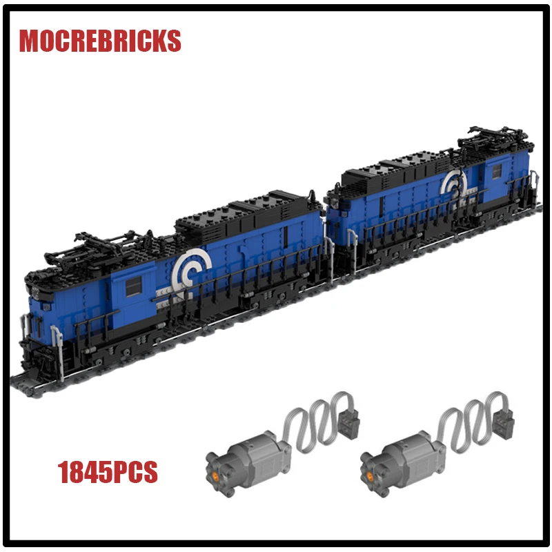 

City Railway Express Freight Train E-33 Electric Locomotive With Motor MOC Building Blocks Assembly Model Bricks Toys Kid's Gift