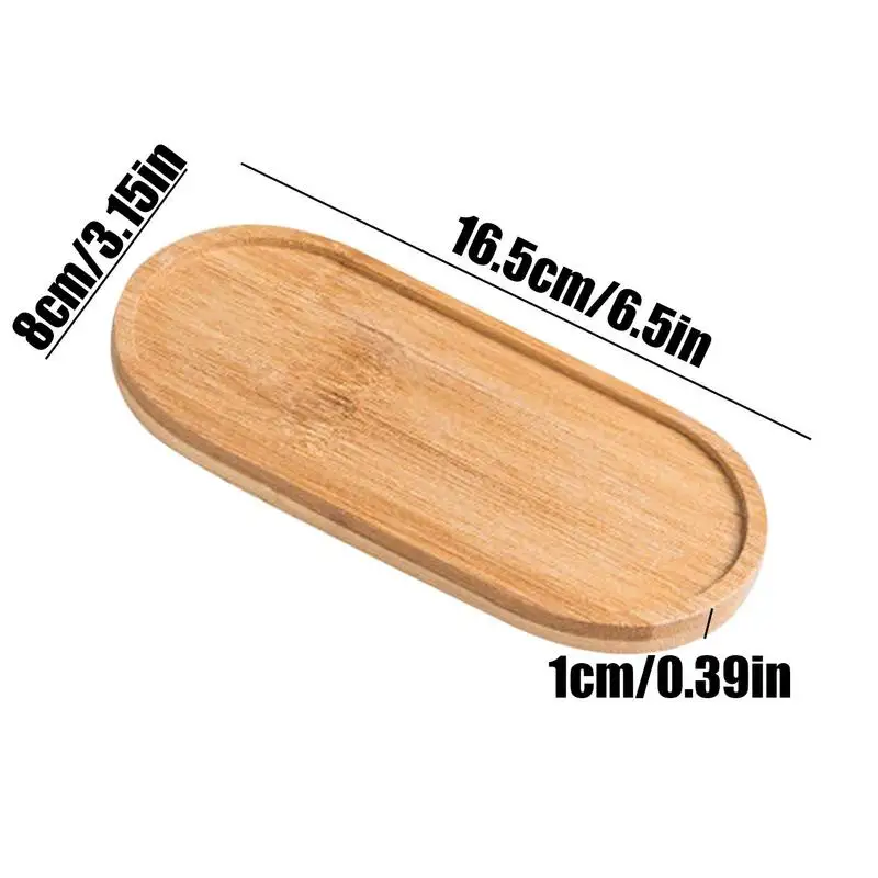 Wood Vanity Tray Bamboo Bathroom Counter Perfume Soap Tray Bathroom Kitchen Home Decor Soap Dispenser