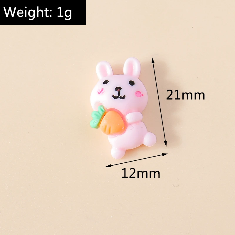 15 stücke Gemischte Harz Bunte Mädchen Kaninchen Frosch Herz Blume Flatback Cabochon Scrapbooking DIY Frauen Kopfbedeckungen Dekor Zubehör – Detail 8