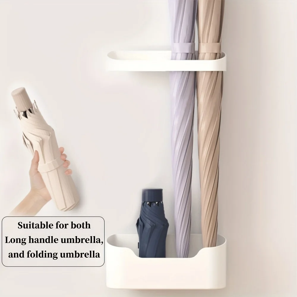 Wall-Mounted Umbrella Holder Nail-Free Fastener Multi-Functional Household Umbrella Storage Rack Practical Beach Essentials Umbrellas & sun shelters