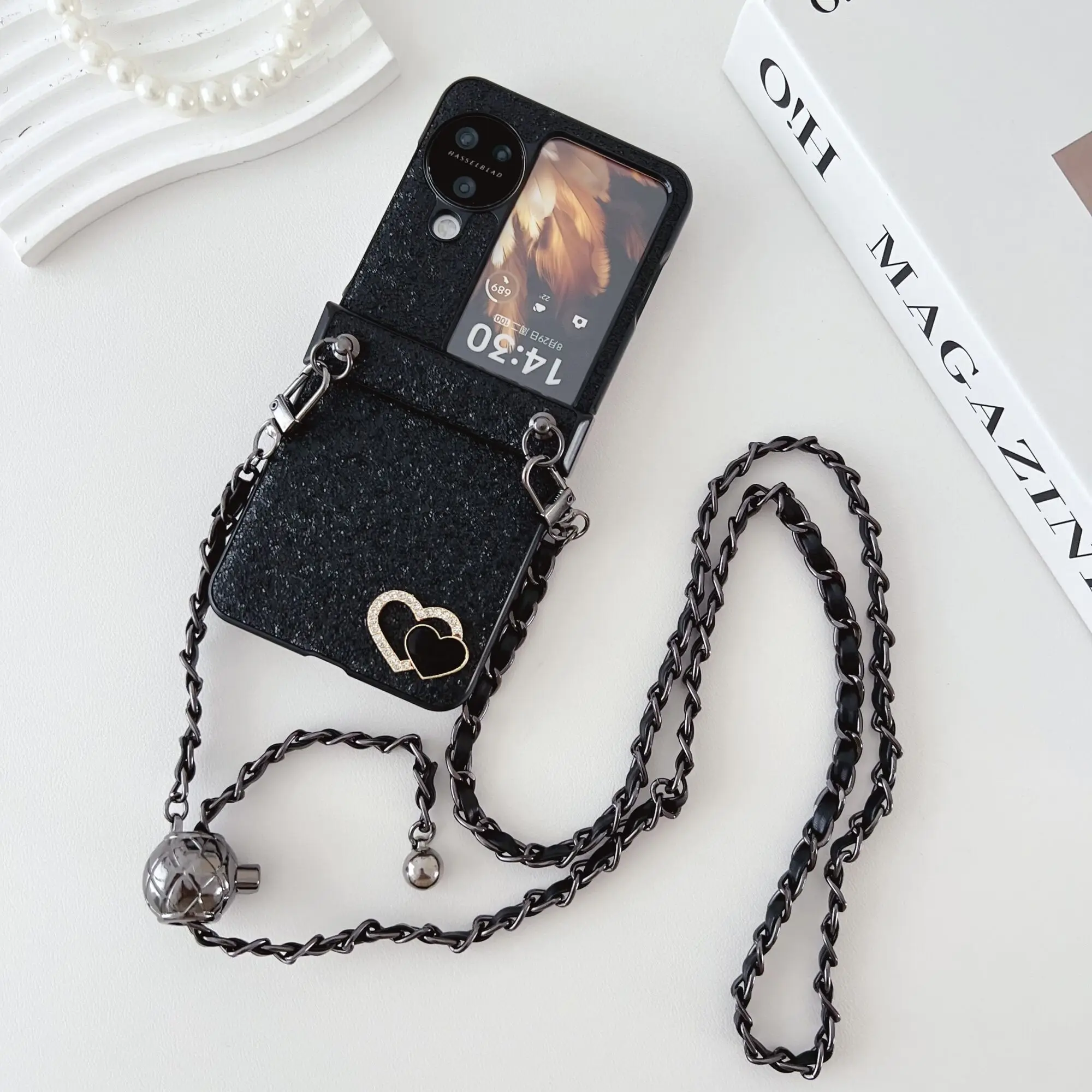 Case For OPPO Find N3 Flip TPU Long Crossbody Strap Bumper Hand Case For OPPO Find N3 Flip Back Cover