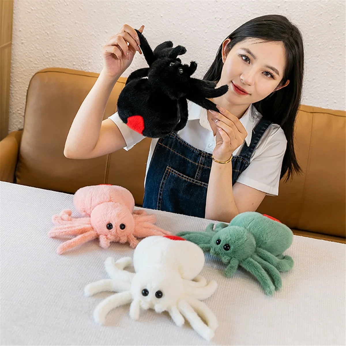 Simulation Spider Jumping Spider Doll Crawling Pet Doll Plush Cute Reptile Plush Toy Super Cute White 3