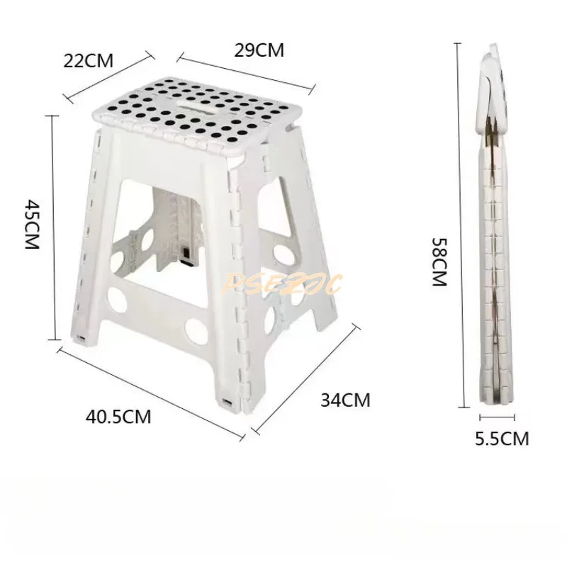 Household Outdoor Plastic Folding Stool Thickened Portable Plastic Stool Furniture