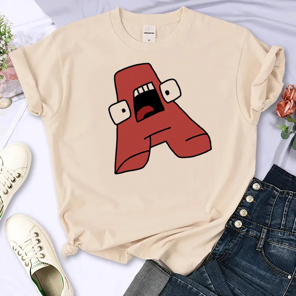 

Coloring Alphabet Lore t shirt women comic Tee girl designer clothes