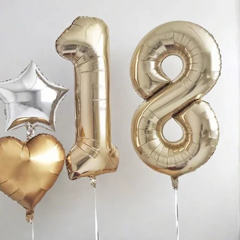 Ballons numériques en Mylar en feuille d'or Jumbo de 40 pouces, 1 pièce, décorations pour hommes et femmes, fournitures de fête d'anniversaire, mère 1