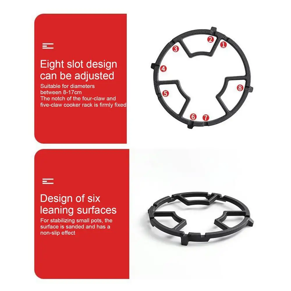 Description Picture 6 of itemNon Slip Iron Stable Wok Ring Cast Iron Stove Trivets For Kitchen Wok Cooktop Range Pan Holder Stand Stove Rack Milk Pot Holder