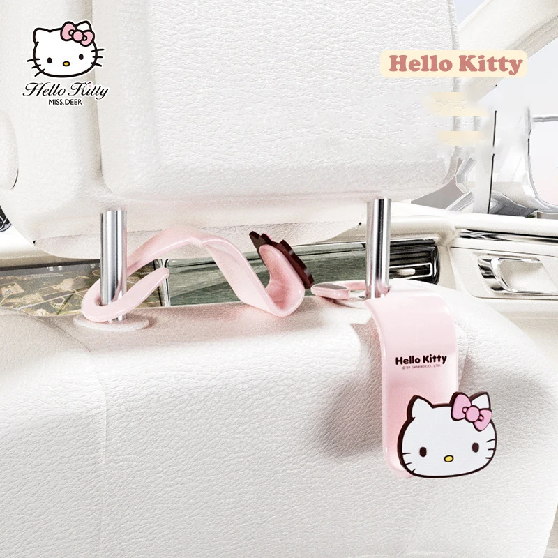 

Kawaii Sanrio Cute Cartoon Seat Back Hook Hello Kitty Anime Multifunctional Car Rear Seat Storage Small Hook Creative Car Gift