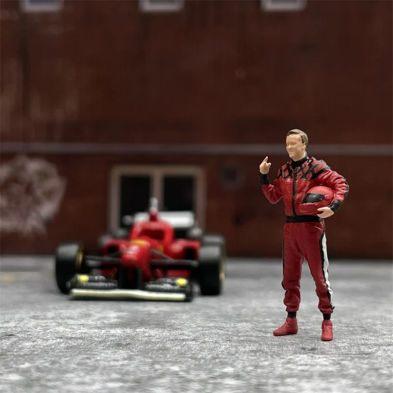 1/64 フィギュア セット 1/64 Scale Resin Doll Model Red F1 Racing Suit Driver