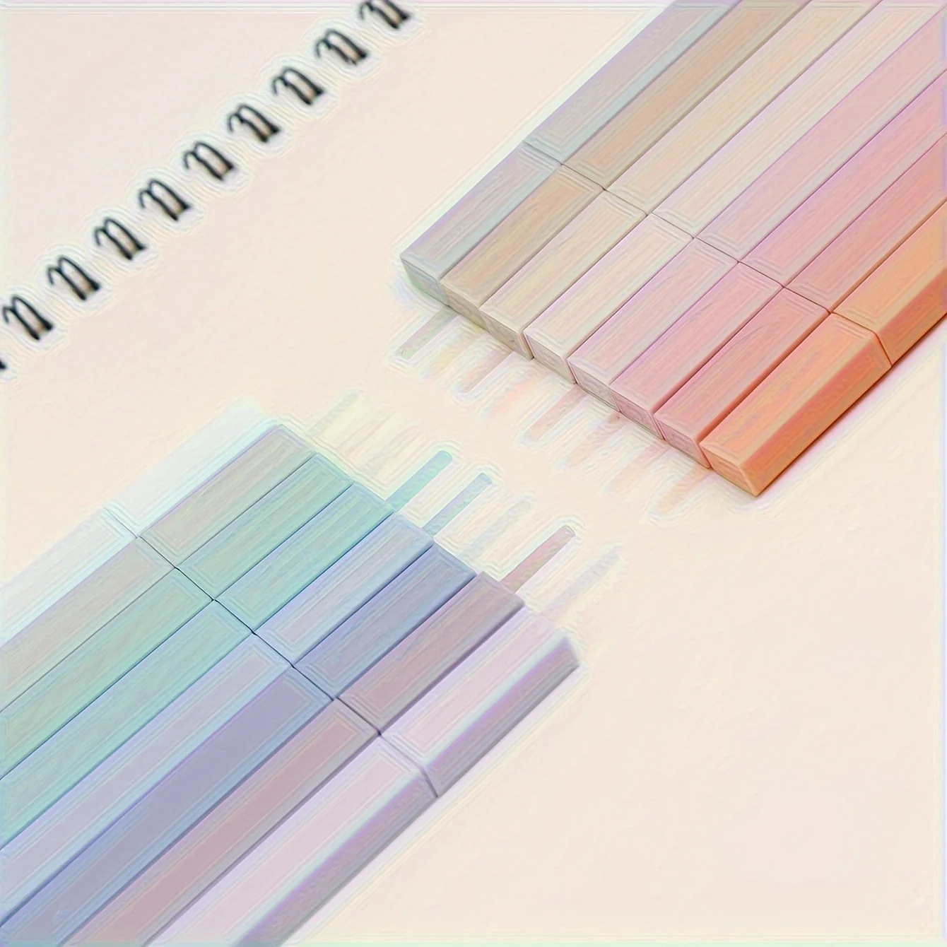 형광색연필 12개 - 끌형 팁, 누수 방지 및 번짐 방지, 일기장, 학업, 사무용으로 적합