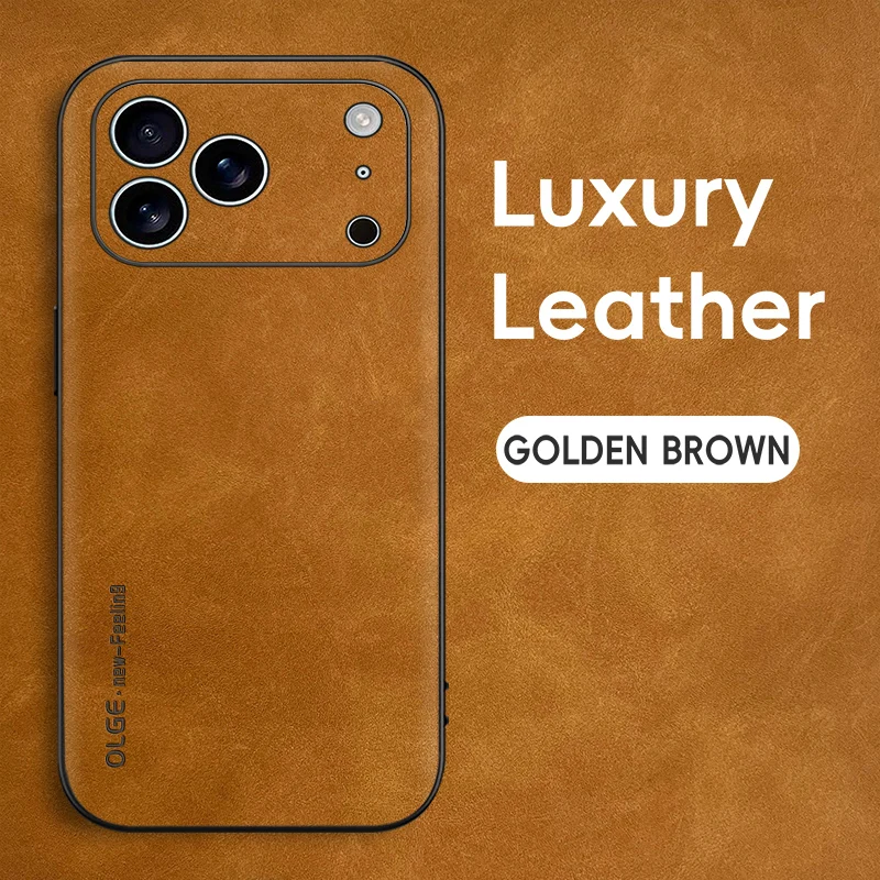 Luxury Vintage Sheepskin Leather Phone Case - Shockproof & Soft Back Cover