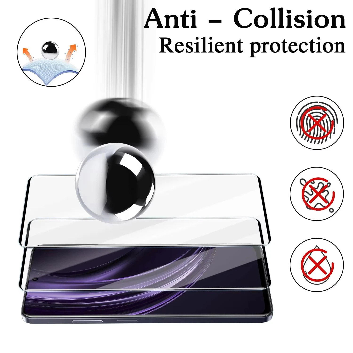 4PCS Curved Full Glue Tempered Glass Screen Protector