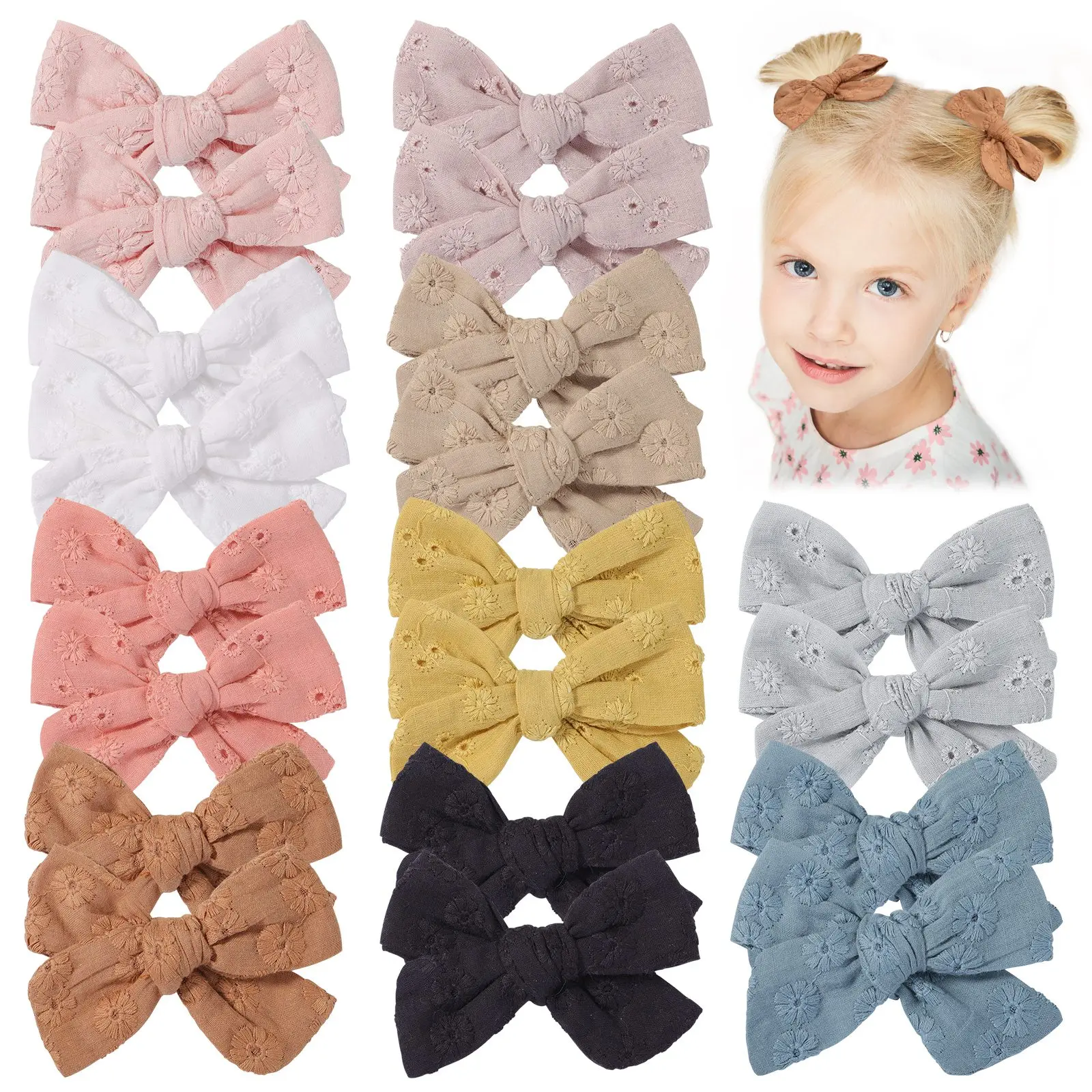 2Pcs/lot Hollow Printing Bows Hair Clip for Girl Soft Cotton Hairpins Baby Hairgripe Lovely Barrettes Kids Hair Accessories Gift jayo 2pcs pla petg silk pla rainbow 3d printer filament 1 75mm 0 65kg roll 3d printing materials for 3d printer