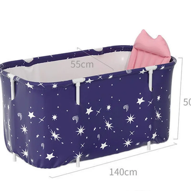 140CM Large Portable Bathtub Folding Bath Bucket Thicken Shower Barrel Tub Adult Children's Baby Swimming Pool Family Bathroom