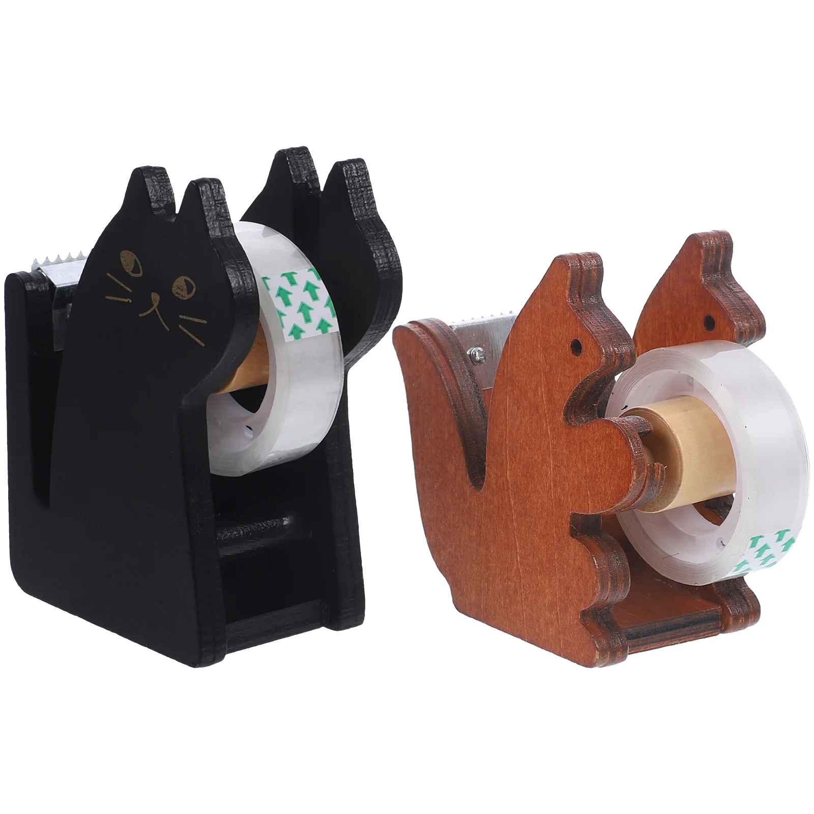 

Милый офисный диспенсер для ленты с изображением кошки и белки, деревянный офисный диспенсер для лент, офисный диспенсер для лент, Диспенсер Для Хранения Ленты