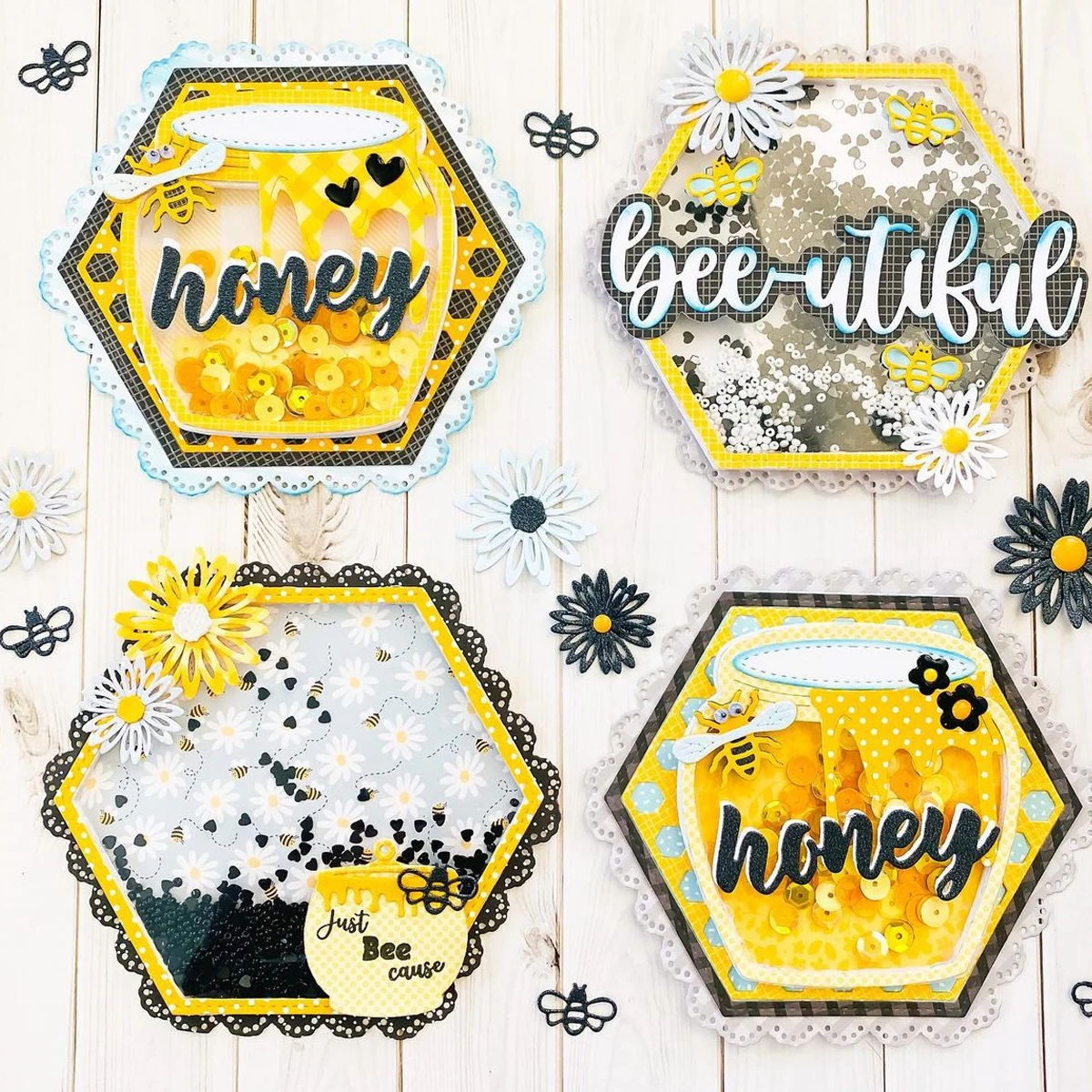 KSCRAFT 벌집 셰이커 미니 앨범 금속 절단 다이 스텐실 DIY 스크랩북 장식 엠보싱 DIY 종이 카드