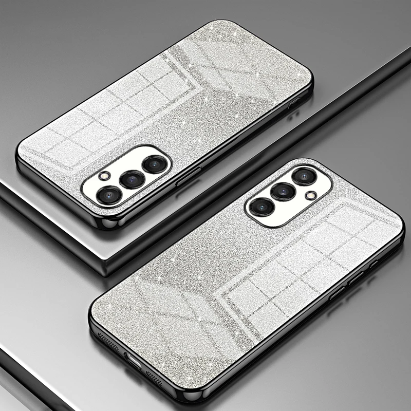 FLYKYLIN Luxury Gradient Glitter Bling Plating Soft Silicone Back Cover
