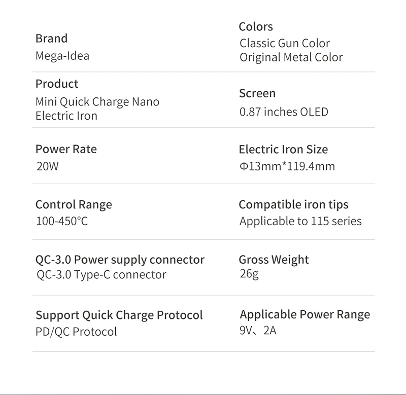 portable stick welder Qianli MEGA-IDEA 20W USB Soldering Iron Fast Heating 100-450℃ Electric Soldering Welding Rework Station 115 Series Iron Tips electric soldering irons