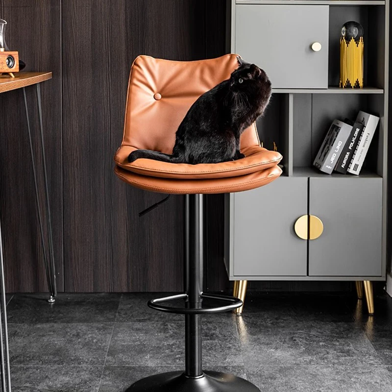 

Island Light Luxury Bar Chairs Modern Minimalist Commercial High Adjustable Bar Stools Leather Office Sillas De Bar Furniture