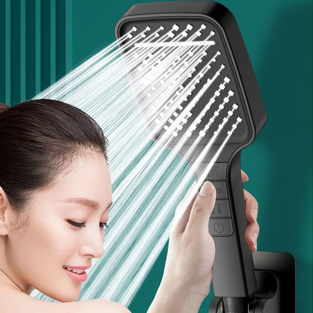 

Насадка для душа с регулируемой большой панелью, ручной спринклер высокого давления, водосберегающий, многофункциональный, 7 режимов, распылитель для душа