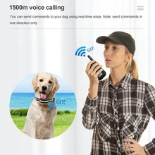  1500m Electric Dog Training Collar Voice Walkie-Talkie Pet Remote Control Waterproof Rechargeable For All Sizes Vibration Sound 